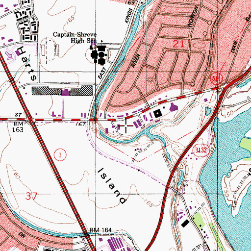 Topographic Map of Southfield Post Office, LA