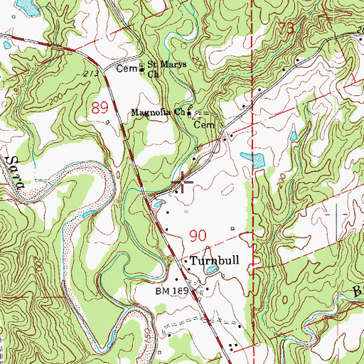 Topographic Map of Weyanoke Post Office, LA