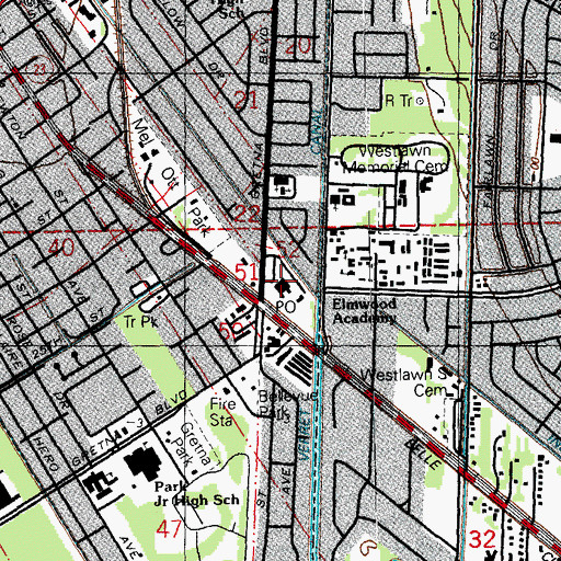 Topographic Map of Gretna Post Office, LA