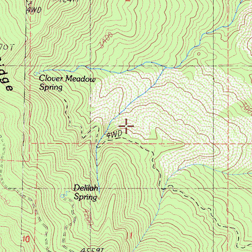 Topographic Map of Clover Meadow Spring, CA