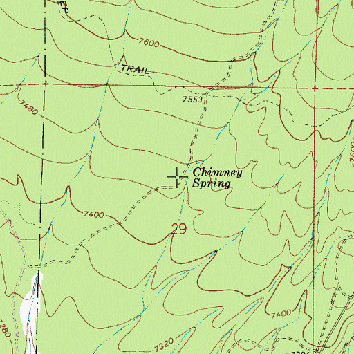 Topographic Map of Chimney Spring, AZ