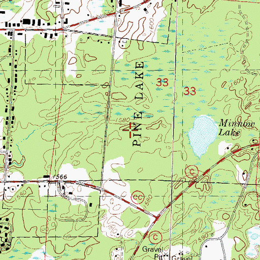 Topographic Map of Oneida County Sheriff's Office, WI