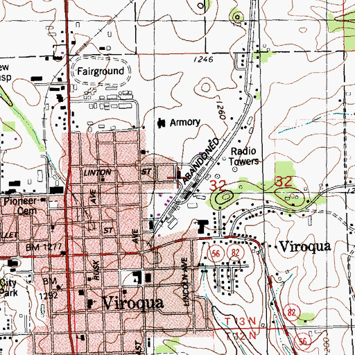 Topographic Map of Viroqua Police Department, WI