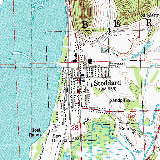 Topographic Map of Stoddard Police Department, WI