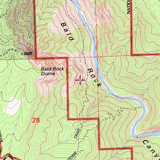 Topographic Map of Dome Trail, CA