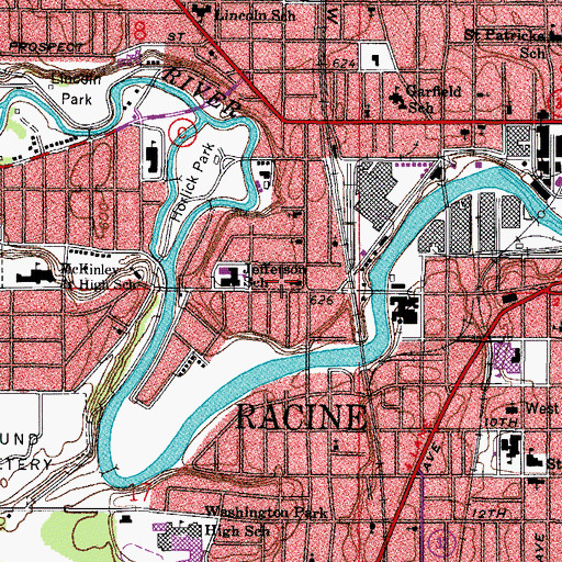 Topographic Map of West Sixth Street COP House, WI