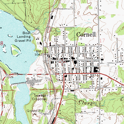 Topographic Map of Cornell Police Department, WI