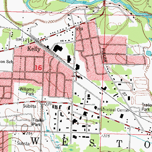 Topographic Map of Everest Metro Police Department, WI