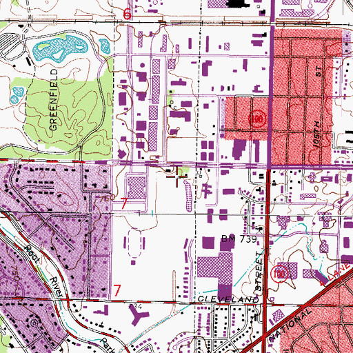 Topographic Map of West Allis Police Department, WI