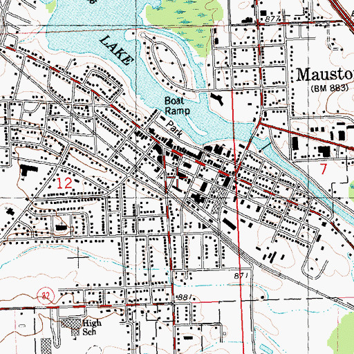 Topographic Map of Juneau County Sheriff's Office, WI