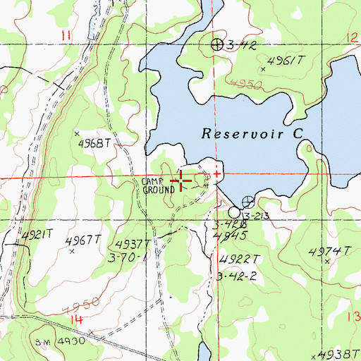 Topographic Map of Reservoir C Campground, CA
