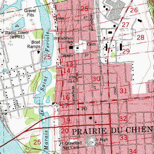 Topographic Map of Crawford County Sheriff's Department, WI