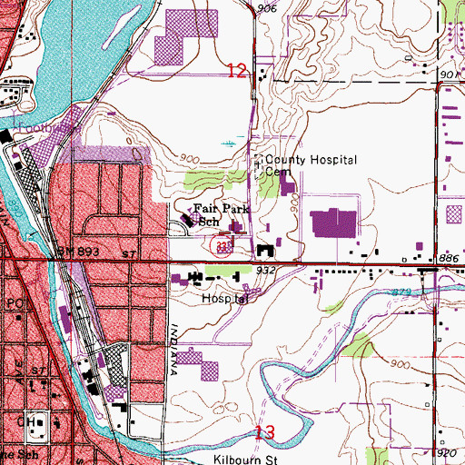 Topographic Map of Washington County Sheriff's Office, WI