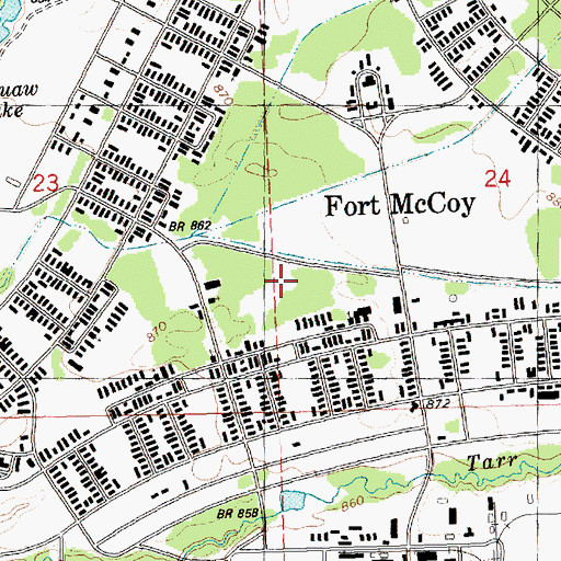 Topographic Map of Fort McCoy Police Department, WI