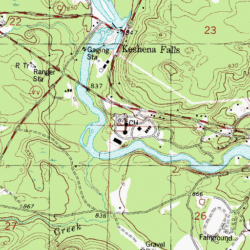 Topographic Map of Menominee County Sheriff's Department, WI