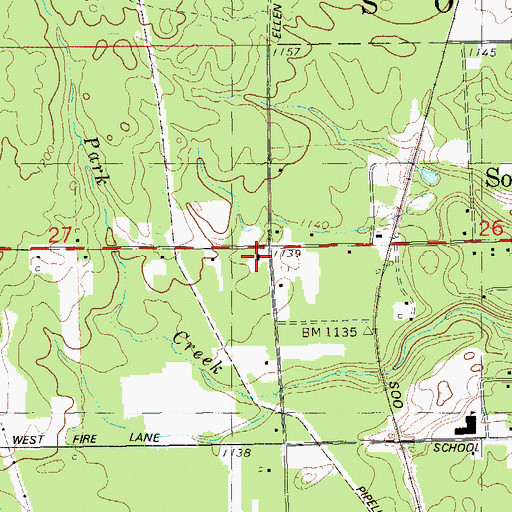 Topographic Map of Solon Springs Town Police Department, WI