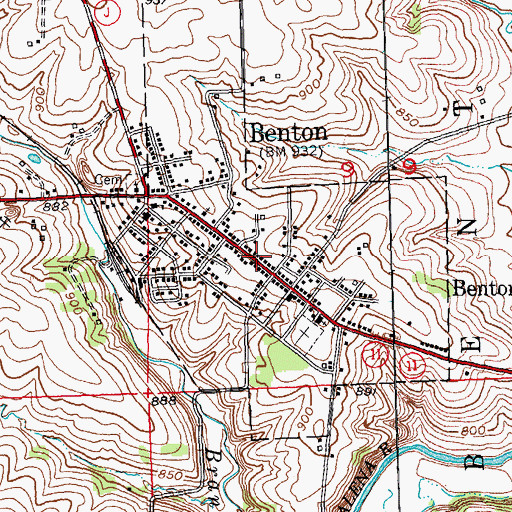 Topographic Map of Benton Police Department, WI