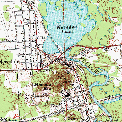 Topographic Map of Necedah Police Department, WI