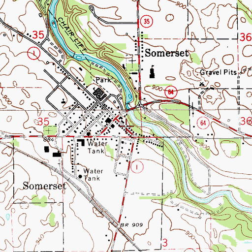 Topographic Map of Somerset Police Department, WI