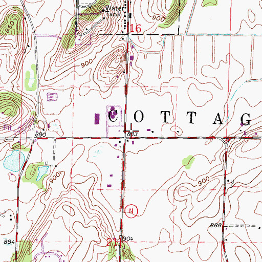 Topographic Map of Cottage Grove Police Department, WI