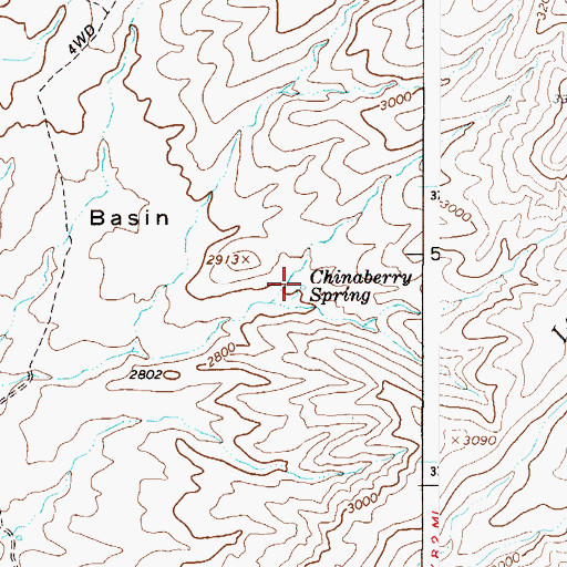 Topographic Map of Chinaberry Spring, AZ