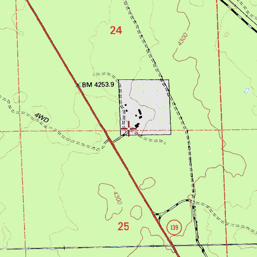 Topographic Map of Pumice Brick Plant, CA