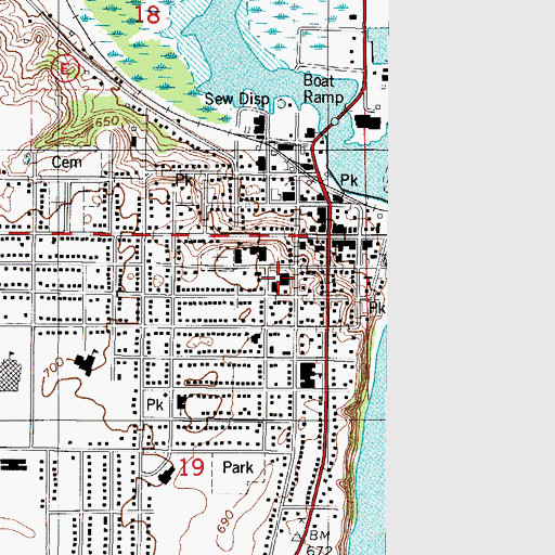 Topographic Map of Kewaunee County Sheriff's Office, WI