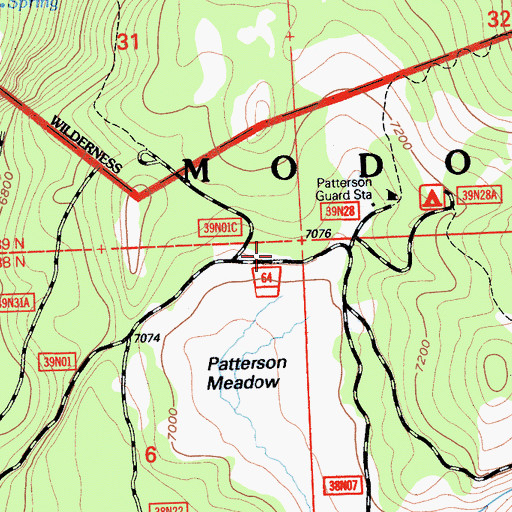 Topographic Map of Patterson Recreation Site, CA
