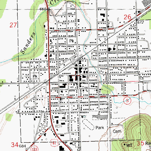 Topographic Map of Boscobel Police Department, WI