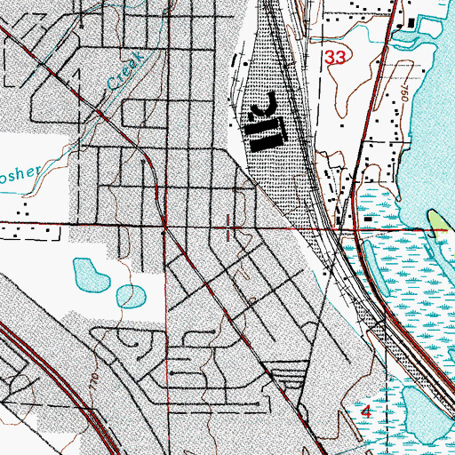 Topographic Map of North Fond du Lac Police Department, WI