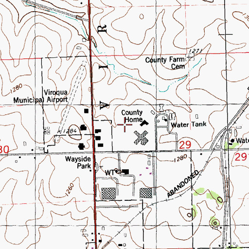 Topographic Map of Vernon County Sheriff's Office, WI