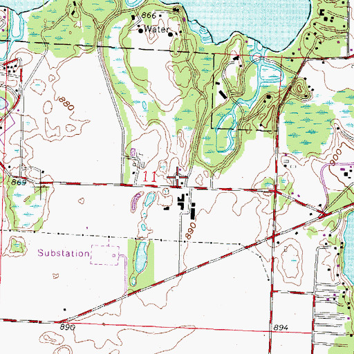 Topographic Map of Oconomowoc Lake Police Department, WI