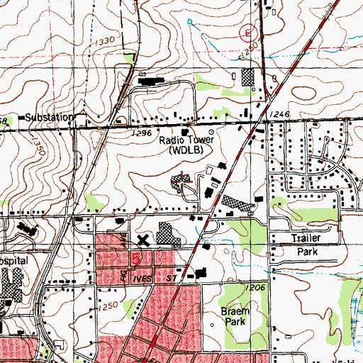 Topographic Map of Wood County Sheriff's Office, WI
