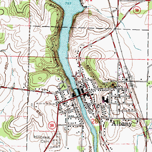 Topographic Map of Albany Police Department, WI