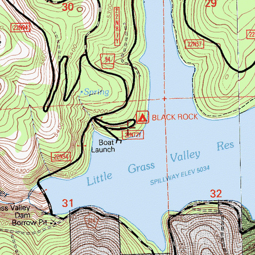 Topographic Map of Black Rock Campground, CA