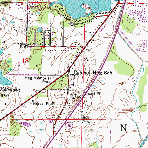 Topographic Map of Norway Police Department, WI
