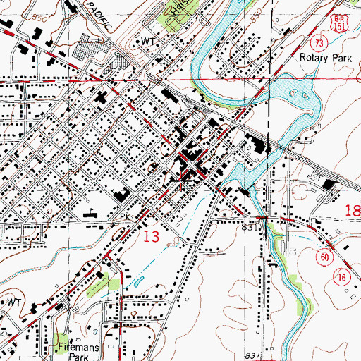 Topographic Map of Columbus Police Department, WI