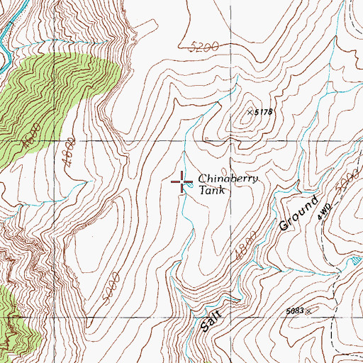 Topographic Map of Chinaberry Tank, AZ
