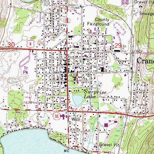 Topographic Map of Forest County Sheriff's Department, WI