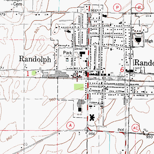 Topographic Map of Randolph Police Department, WI
