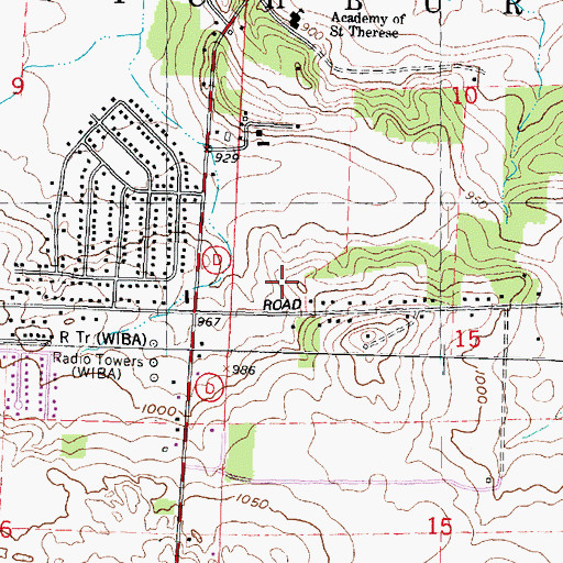 Topographic Map of Fitchburg Police Department, WI