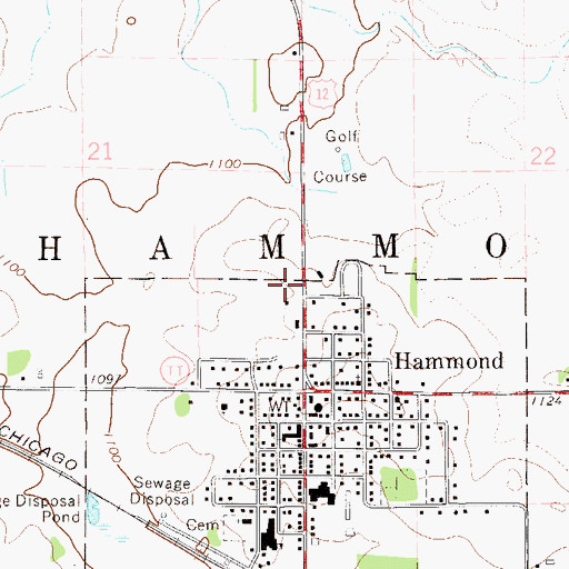Topographic Map of Hammond Police Department, WI