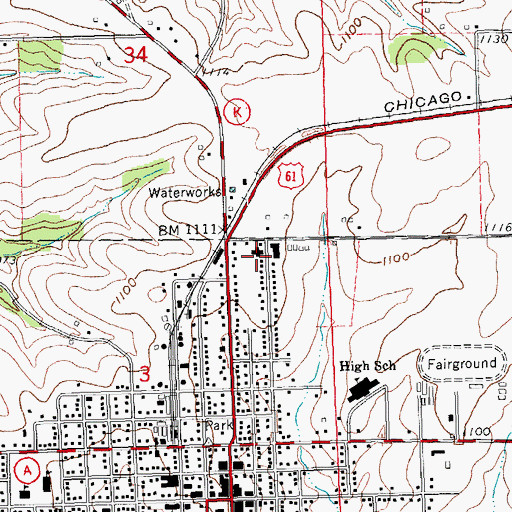 Topographic Map of Grant County Sheriff's Office, WI