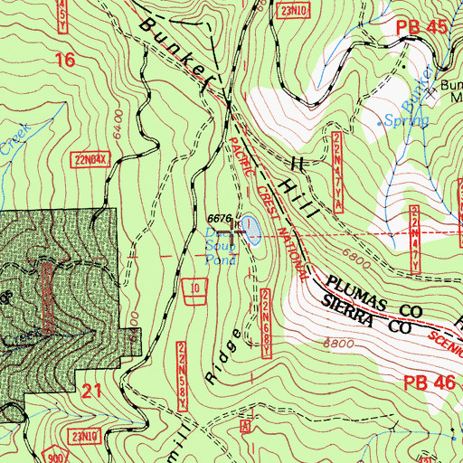 Topographic Map of Duck Soup Pond, CA