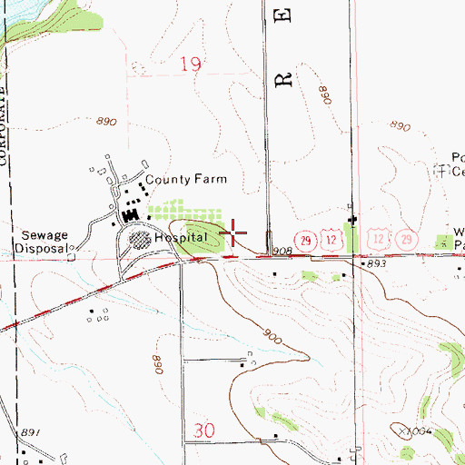 Topographic Map of Menomonie Police Department, WI