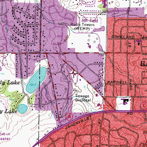 Topographic Map of Hales Corners Police Department, WI