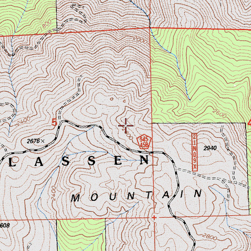 Topographic Map of Treasure Hill Mine, CA