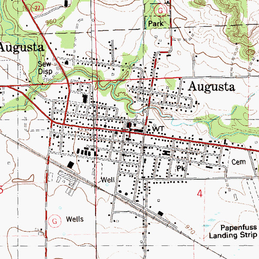 Topographic Map of Augusta Police Department, WI