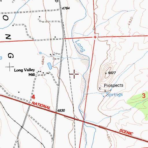 Topographic Map of Long Valley Mill, CA