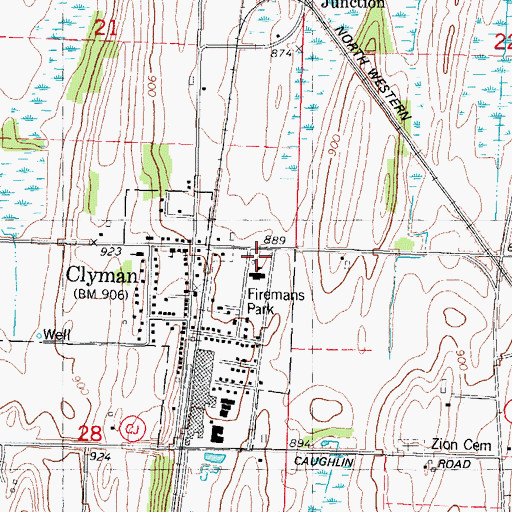 Topographic Map of Clyman Police Department, WI